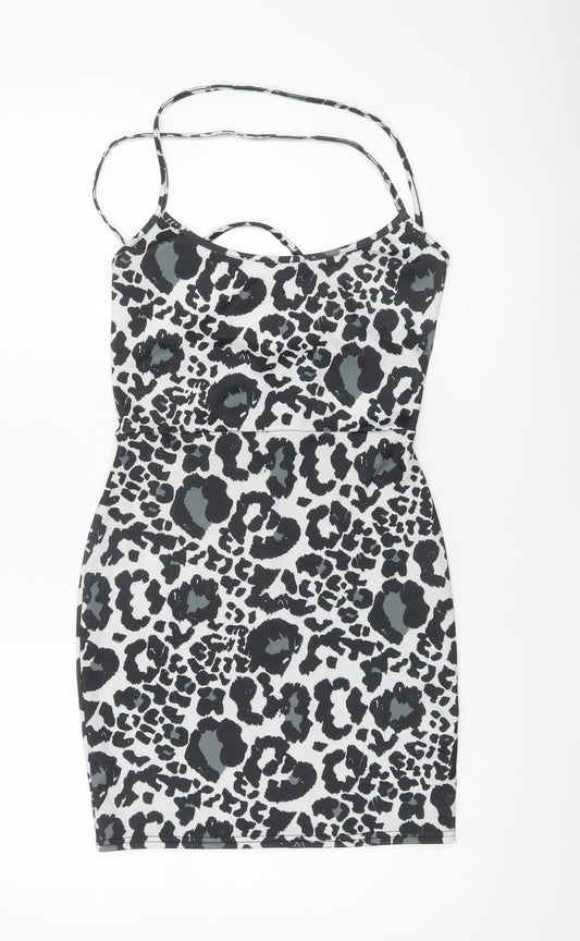 Boohoo Women’s Size 12 Leopard Print Bodycon Mini Dress