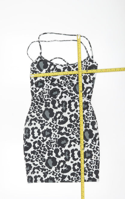 Boohoo Women’s Size 12 Leopard Print Bodycon Mini Dress