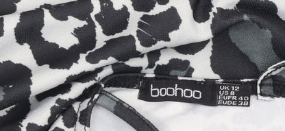 Boohoo Women’s Size 12 Leopard Print Bodycon Mini Dress