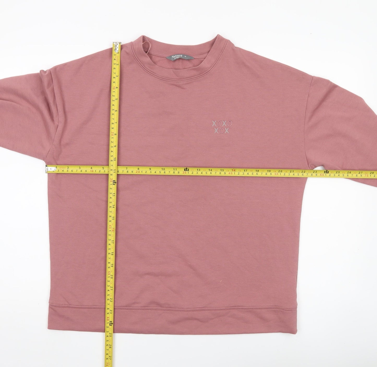 Nutmeg Women Pink Size 10 Crew Neck Pullover Sweatshirt