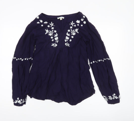 Womens UK Size L JoJo Maman Bébé Purple Tunic Blouse