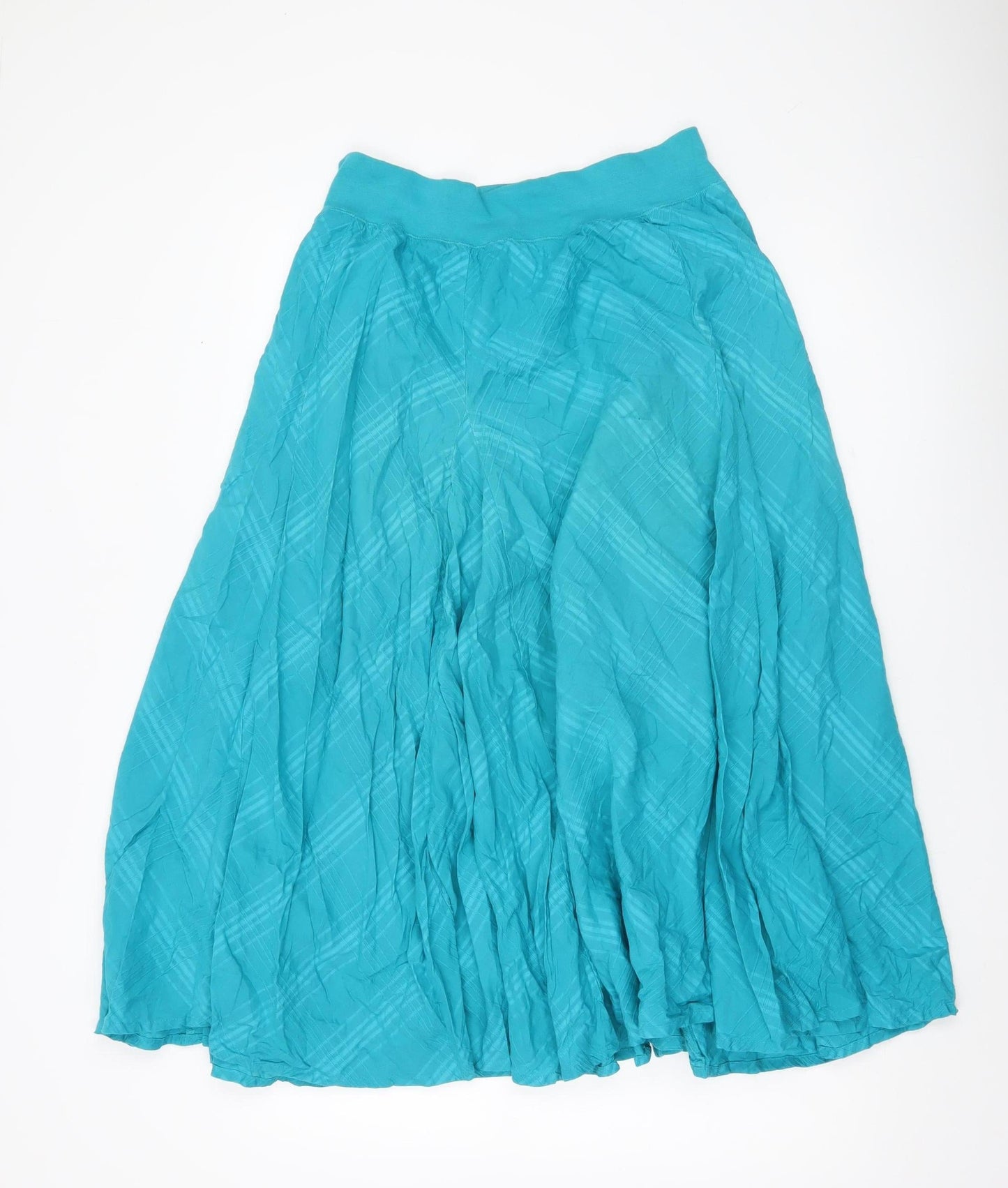 Marks and Spencer Women’s Blue Midi A-Line Skirt UK 14 Cotton