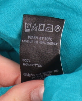 Marks and Spencer Women’s Blue Midi A-Line Skirt UK 14 Cotton