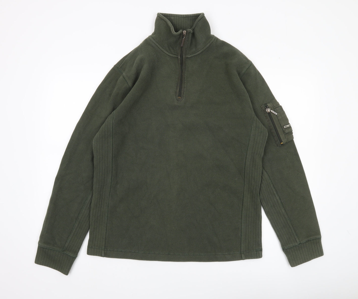 Mens UK Size L Ben Sherman Green Henley Sweatshirt