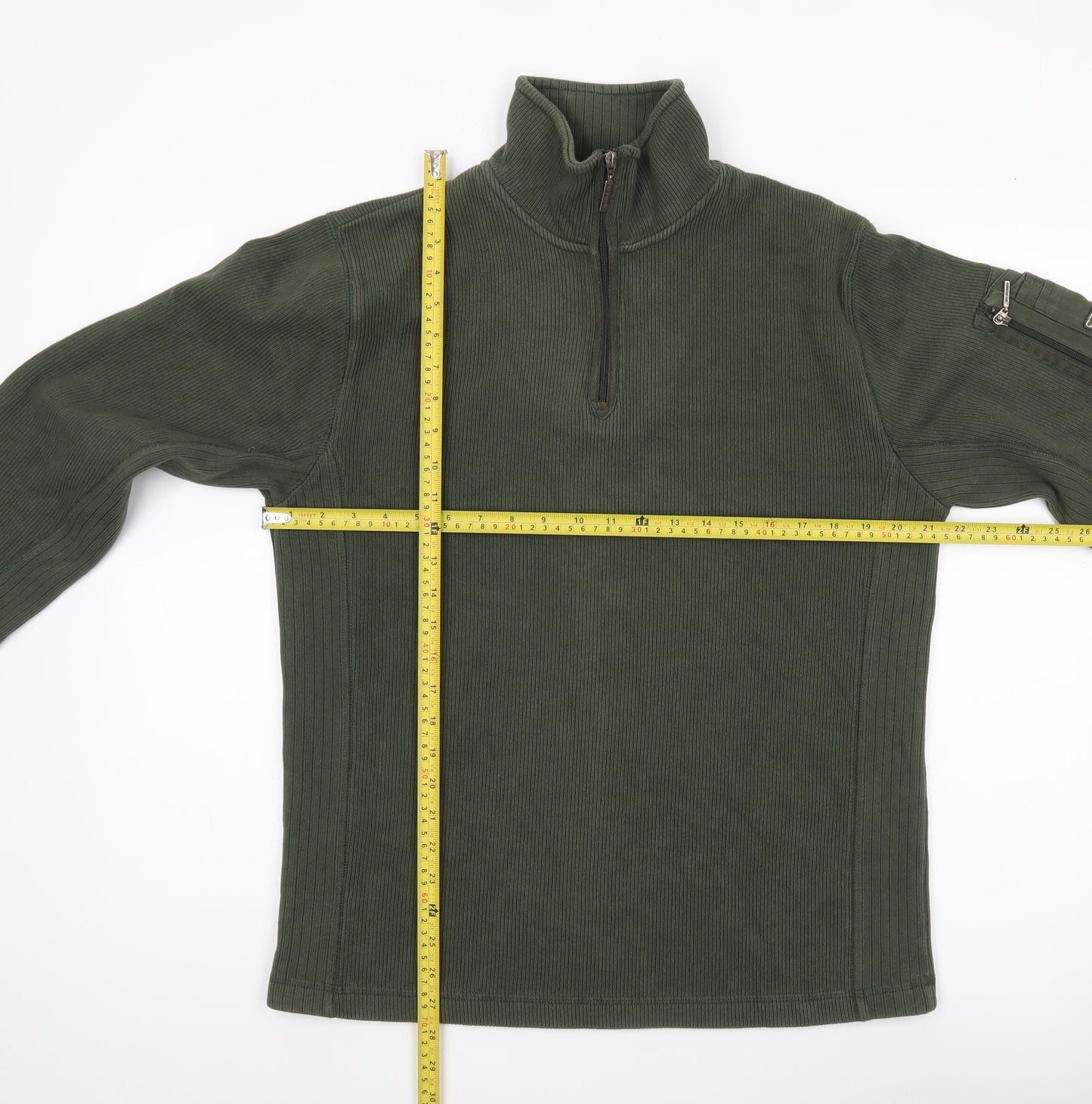 Mens UK Size L Ben Sherman Green Henley Sweatshirt