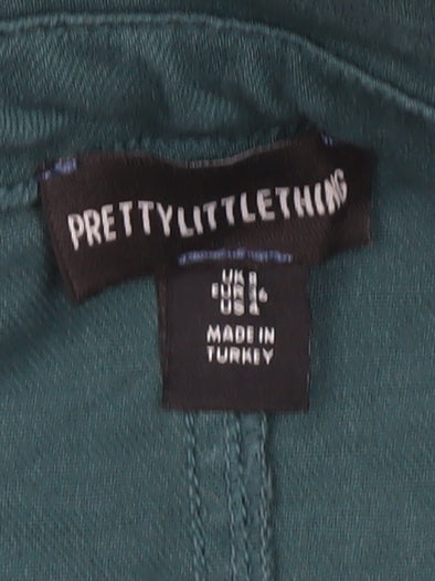 PrettyLittleThing Women Green Cotton Sleeveless Belted Playsuit UK 8