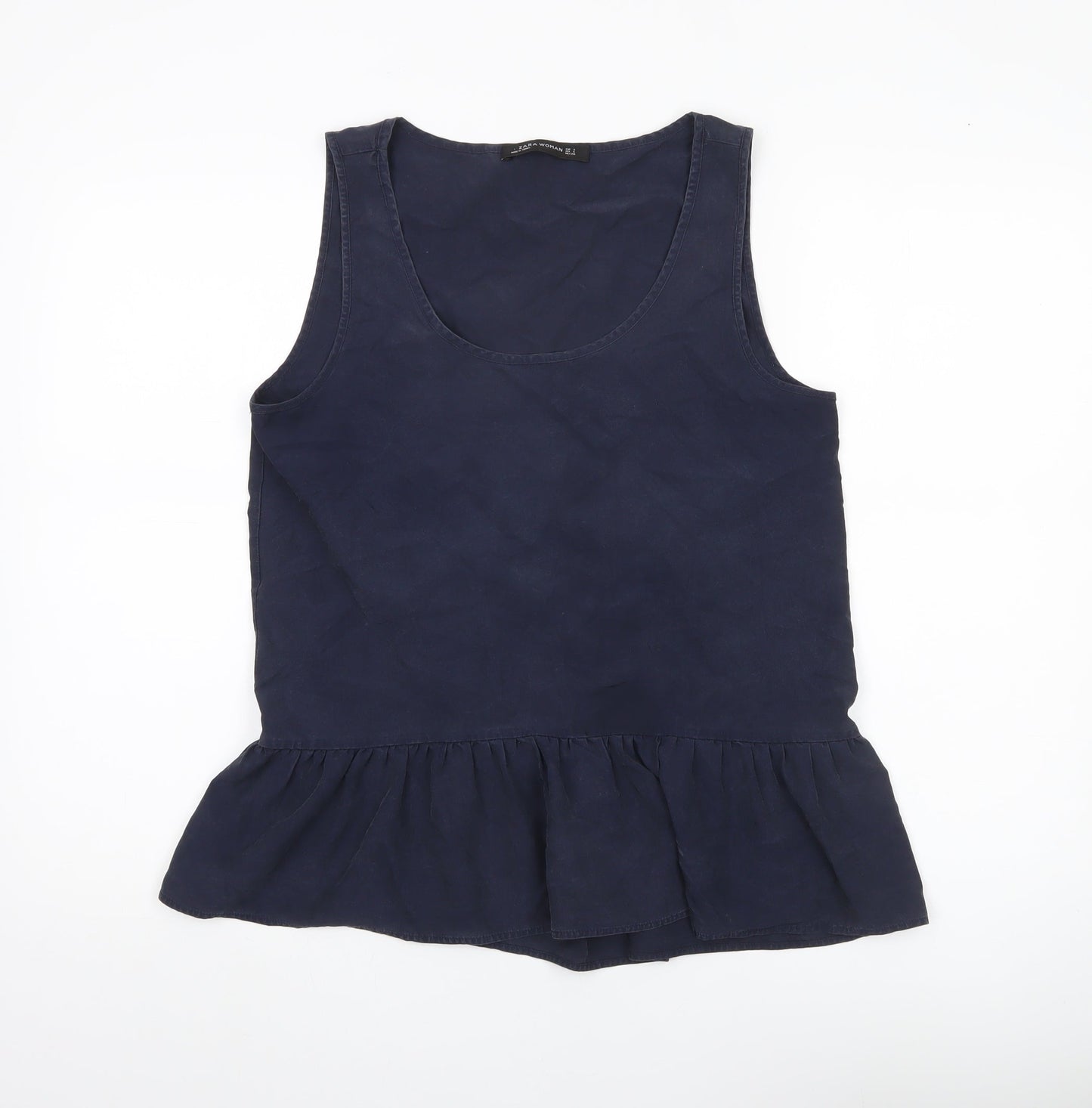 Womens UK Size 8 Zara Blue Basic Tank