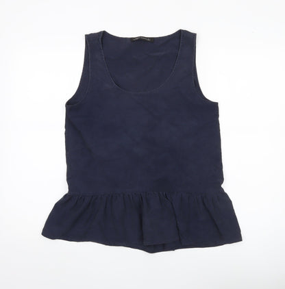 Womens UK Size 8 Zara Blue Basic Tank