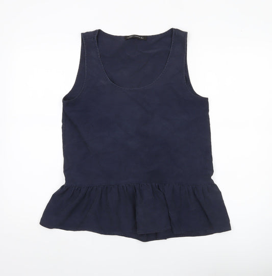 Womens UK Size 8 Zara Blue Basic Tank