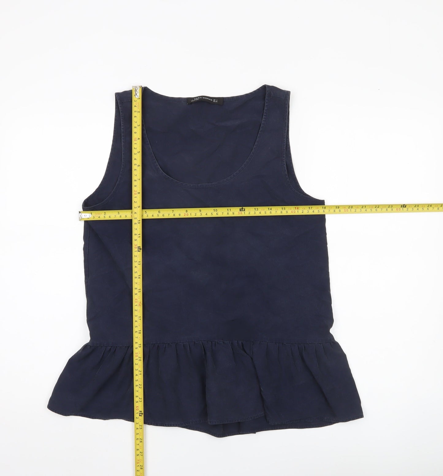 Womens UK Size 8 Zara Blue Basic Tank