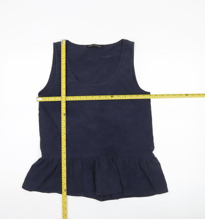Womens UK Size 8 Zara Blue Basic Tank