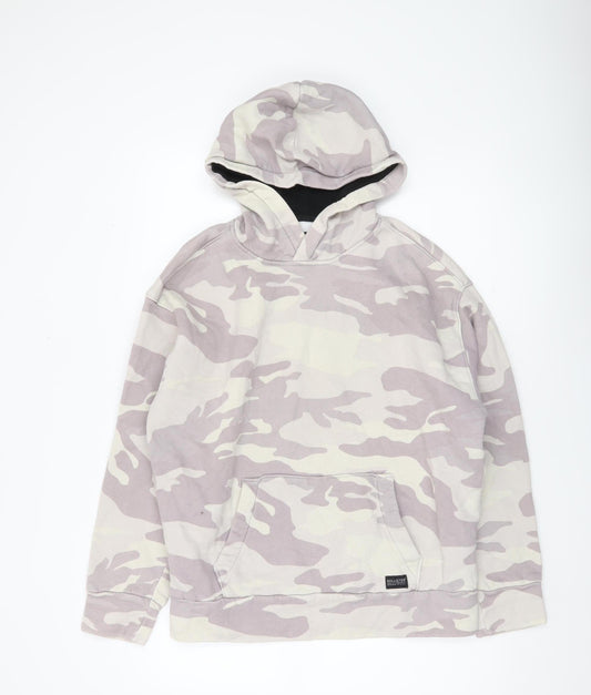 Hollister Womens Multicolour Camouflage Hoodie Small Oversized Fit