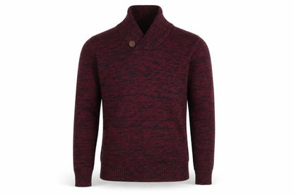 !Solid Men’s Red Knit Pullover Jumper Collared S Casual