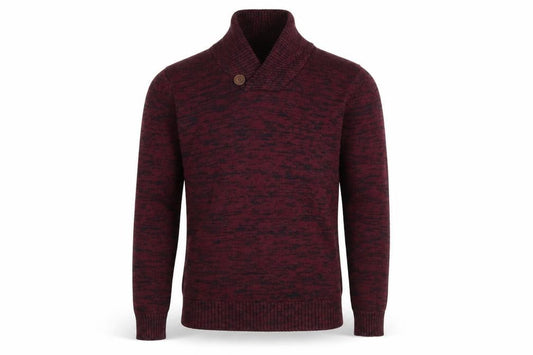 !Solid Men’s Red Knit Pullover Jumper Collared S Casual