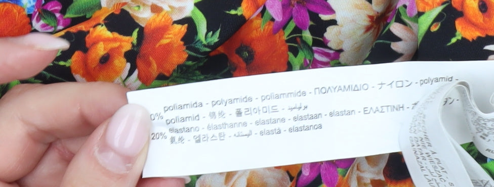 Zara Women Multicoloured Floral Catsuit Jumpsuit Size L Sleeveless