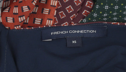 French Connection Womens Multicoloured XS Trapeze Swing Midi Dress