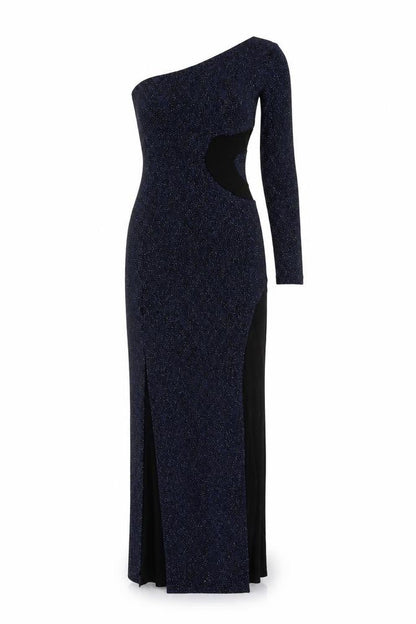 ASOS Women’s Black Glitter Bodycon Long Party Dress Size 4