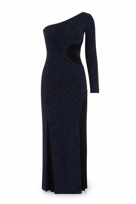 ASOS Women’s Black Glitter Bodycon Long Party Dress Size 4