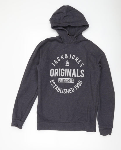 Mens UK Size L JACK & JONES Grey Pullover Hoodie