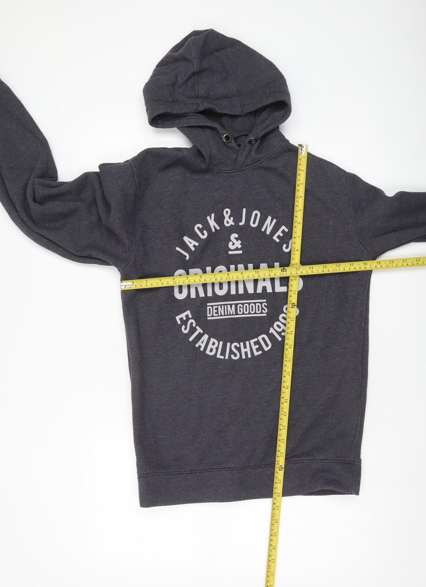 Mens UK Size L JACK & JONES Grey Pullover Hoodie