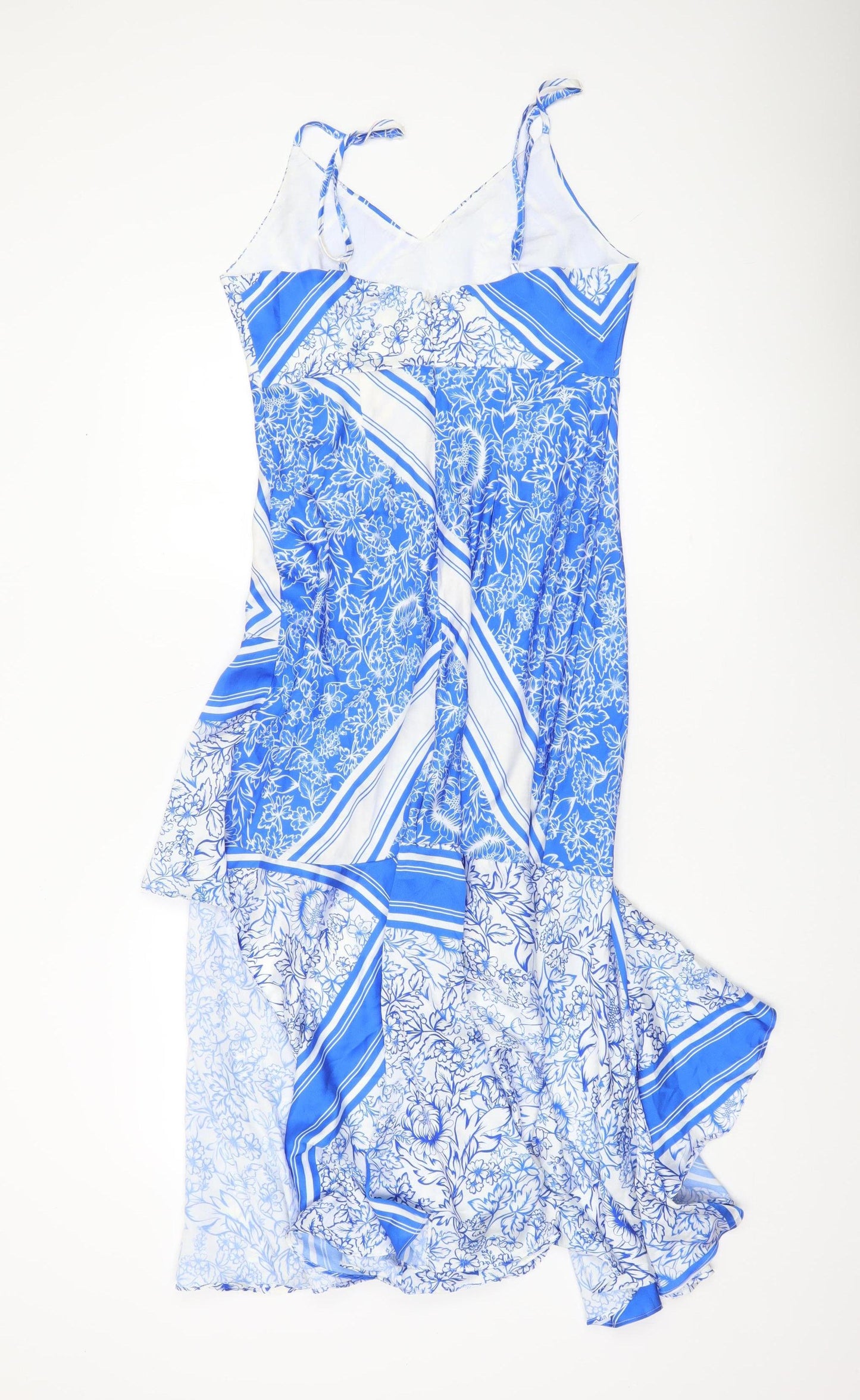 Never Fully Dressed Women’s Blue Floral Hi-Low Slip Dress UK 10