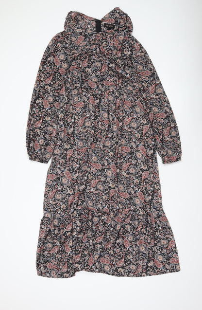 QED London Women’s Multicoloured Paisley Midi A-Line Dress Size 10