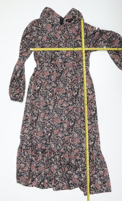 QED London Women’s Multicoloured Paisley Midi A-Line Dress Size 10