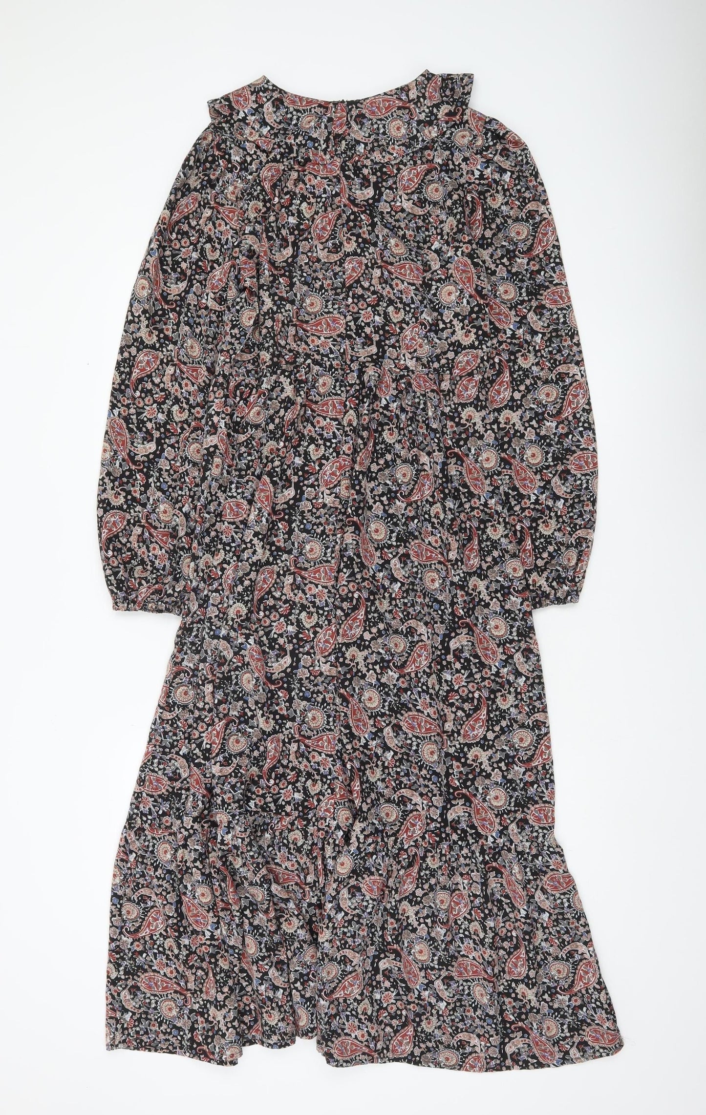 QED London Women’s Multicoloured Paisley Midi A-Line Dress Size 10