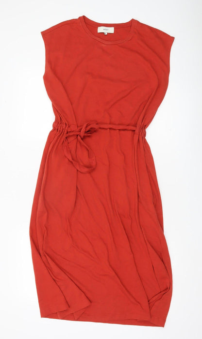 Next Women’s Red Sleeveless Shift Belted Jersey Dress Size 14