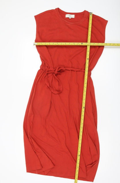 Next Women’s Red Sleeveless Shift Belted Jersey Dress Size 14