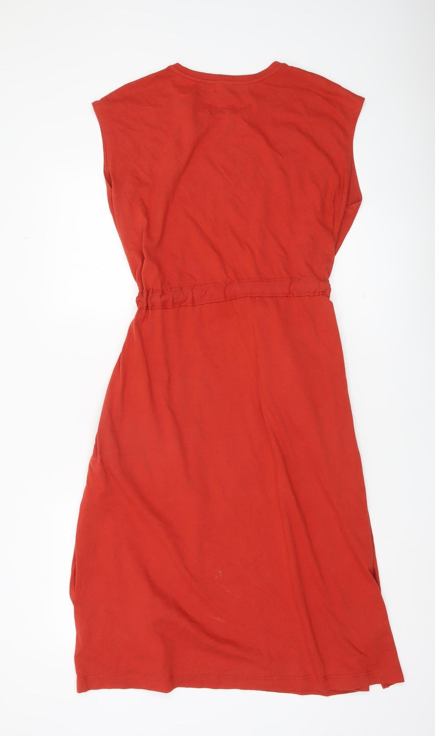 Next Women’s Red Sleeveless Shift Belted Jersey Dress Size 14