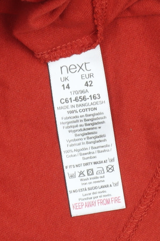 Next Women’s Red Sleeveless Shift Belted Jersey Dress Size 14