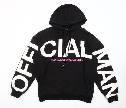 Mens UK Size M BoohooMAN Black Pullover Hoodie