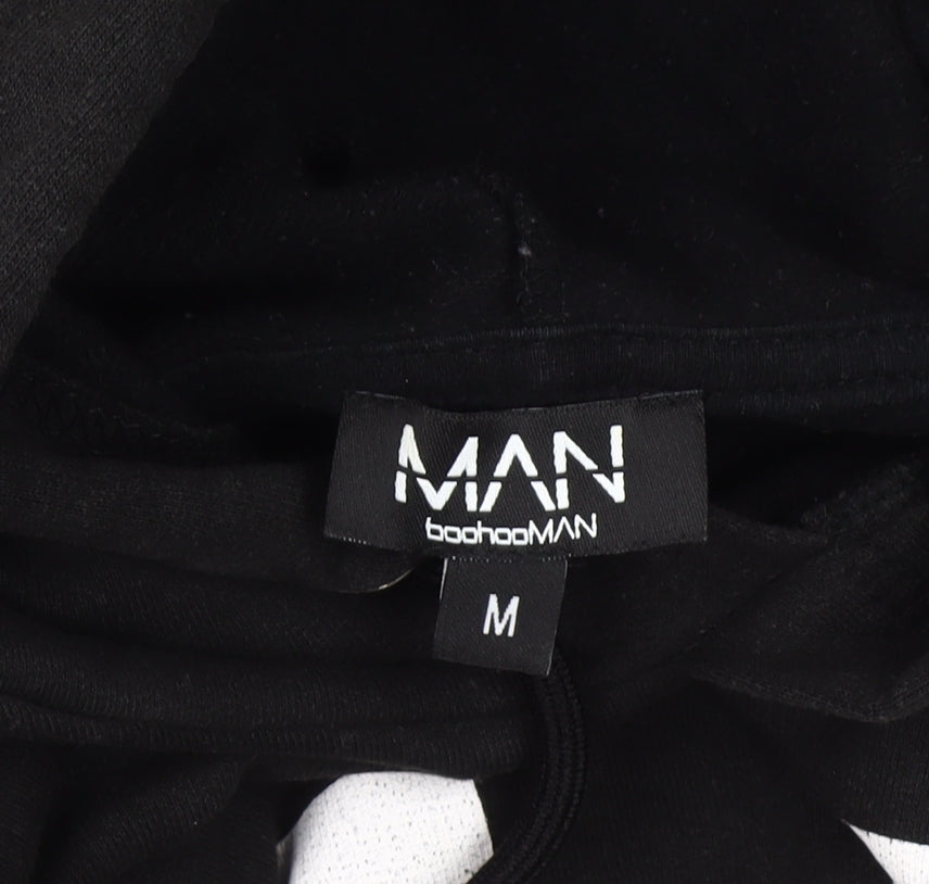 Mens UK Size M BoohooMAN Black Pullover Hoodie