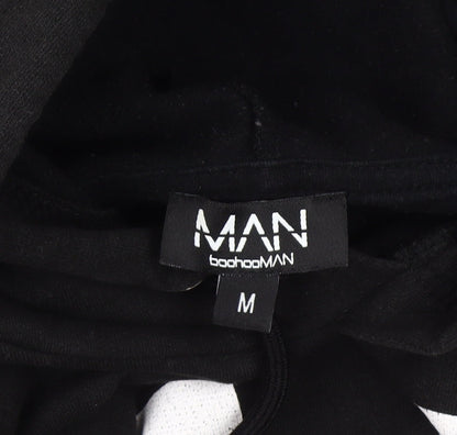 Mens UK Size M BoohooMAN Black Pullover Hoodie
