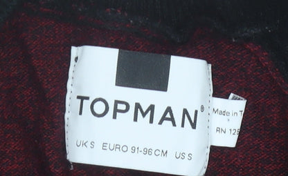 Topman Men's Red Black Crew Neck Pullover Jumper Size M