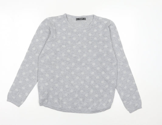 Womens UK Size 12 Mango Grey Pullover Jumper