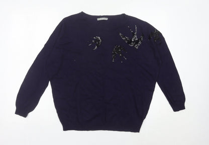 Womens UK Size 12 Marks and Spencer Purple Pullover Jumper