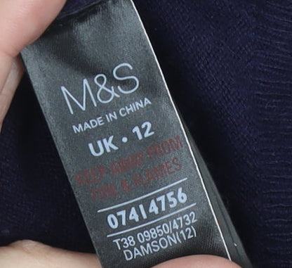 Womens UK Size 12 Marks and Spencer Purple Pullover Jumper