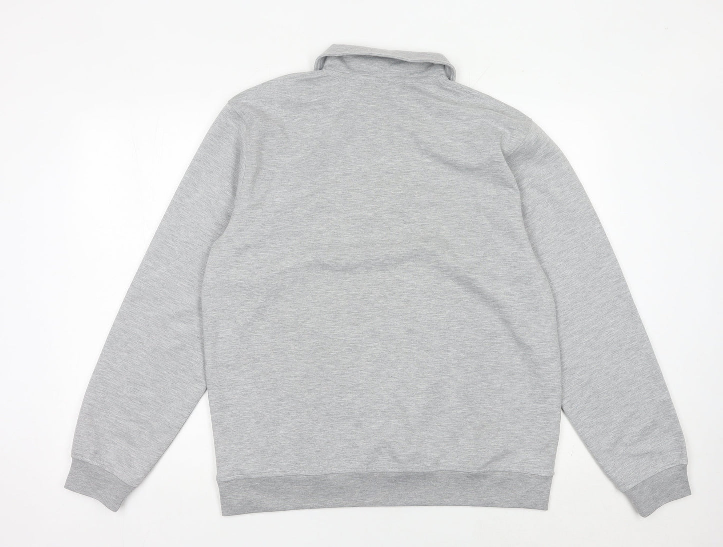 Zara Men’s Grey Collared 1/2 Zip Sweatshirt Size M Regular Fit