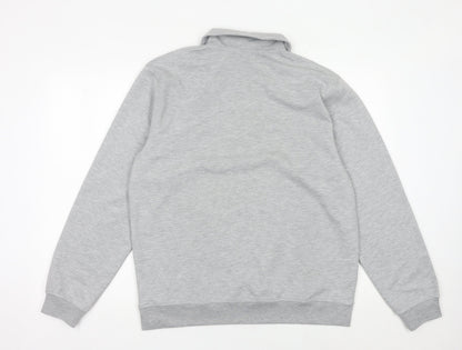 Zara Men’s Grey Collared 1/2 Zip Sweatshirt Size M Regular Fit