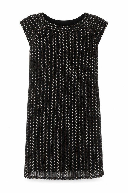 Country Casuals Womens Black Polka Dot Shift Dress Size 14 Knee Length