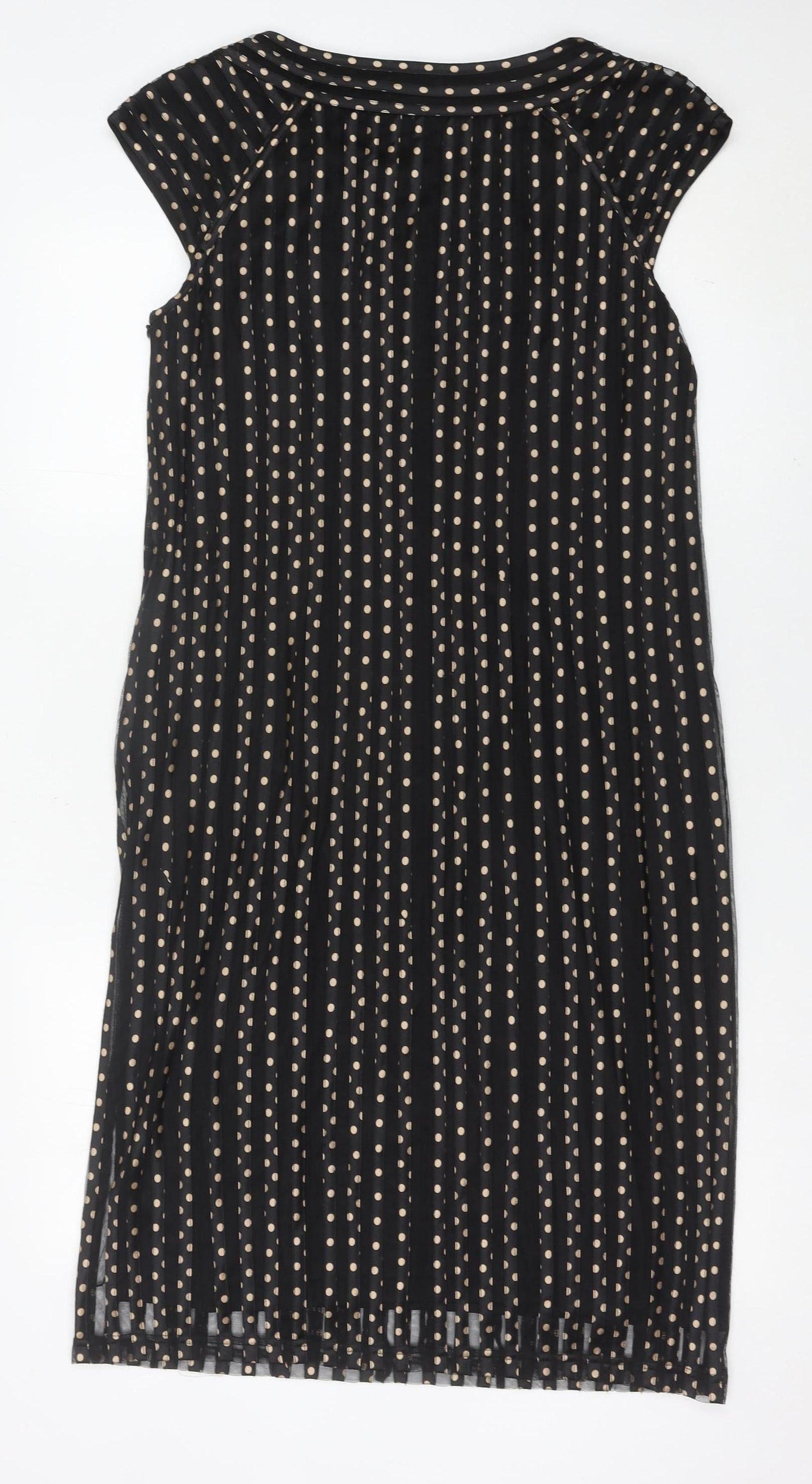 CC Womens Black Polka Dot Shift Dress Size 14 Knee Length