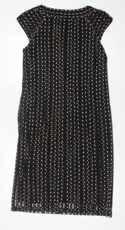 CC Womens Black Polka Dot Shift Dress Size 14 Knee Length