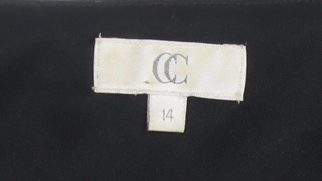 CC Womens Black Polka Dot Shift Dress Size 14 Knee Length