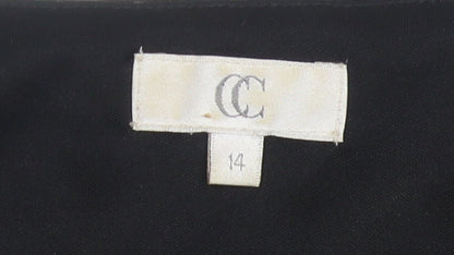 CC Womens Black Polka Dot Shift Dress Size 14 Knee Length