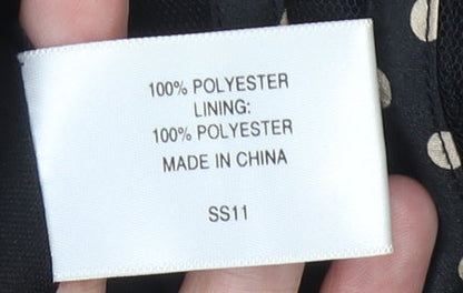 CC Womens Black Polka Dot Shift Dress Size 14 Knee Length