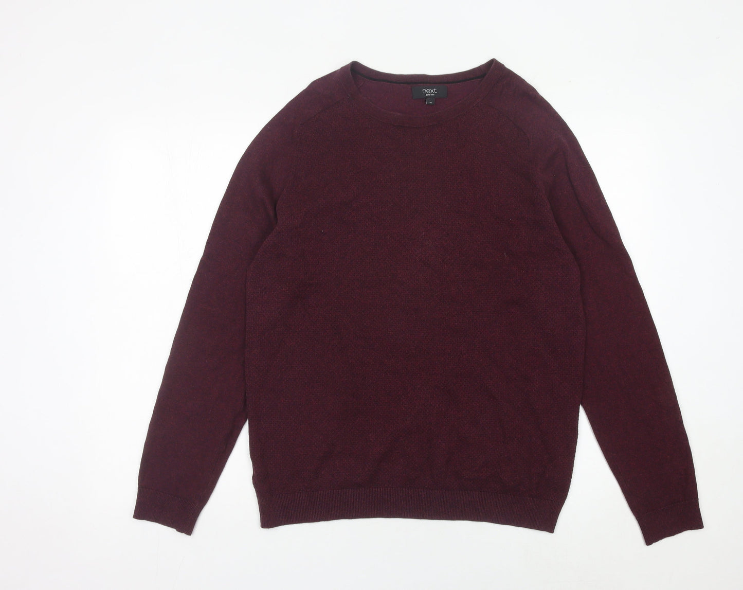 Next Men’s Red Cotton Blend Crew Neck Jumper Size M