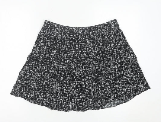 Matalan Women’s Black Polka Dot A-Line Skirt Size 14 Viscose