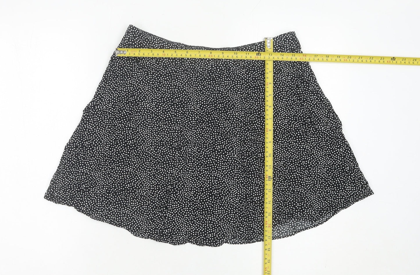 Matalan Women’s Black Polka Dot A-Line Skirt Size 14 Viscose